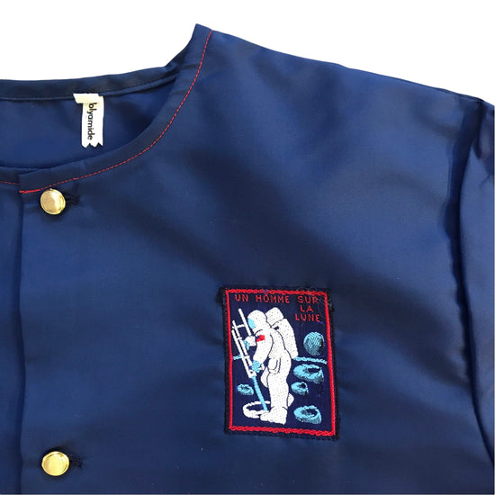 Vintage 1960's Navy  Nylon Overshirt / Blouse  / 10-12Y