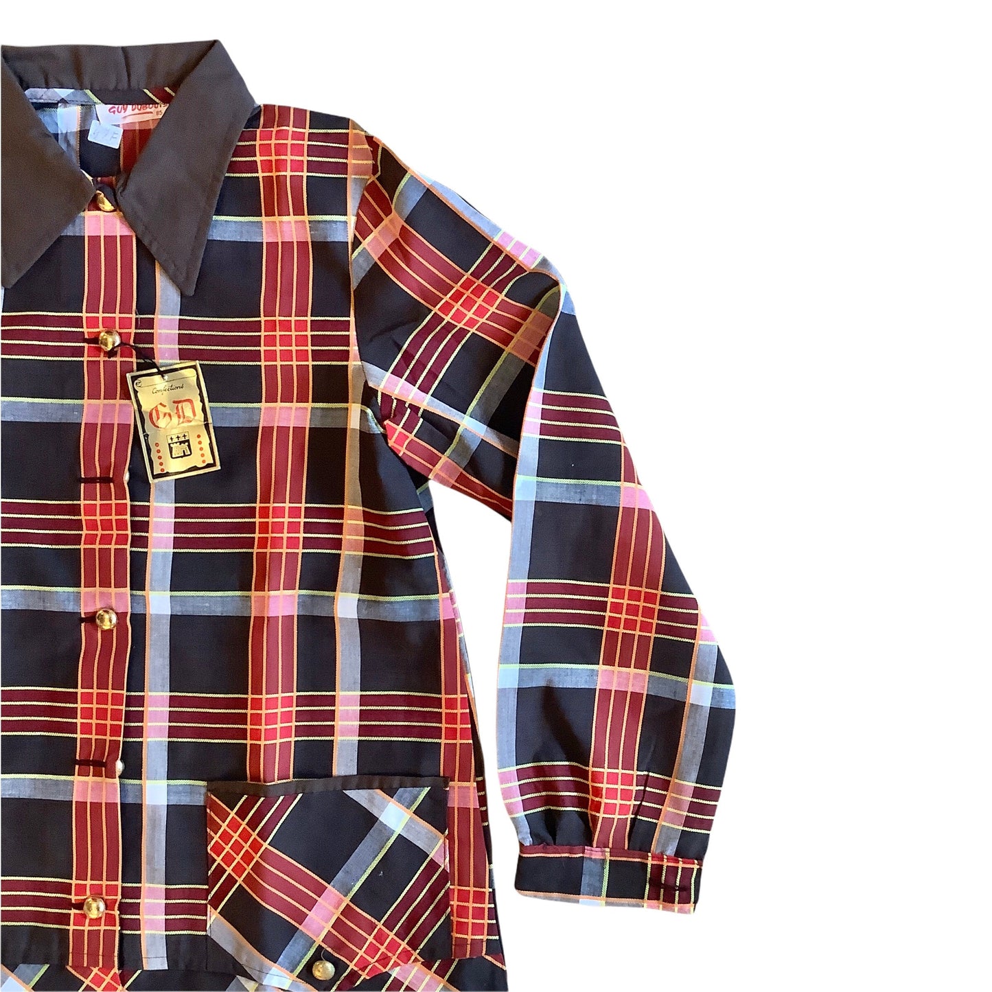 Vintage 1960's Brown Check Dress / Blouse  / 10-12Y