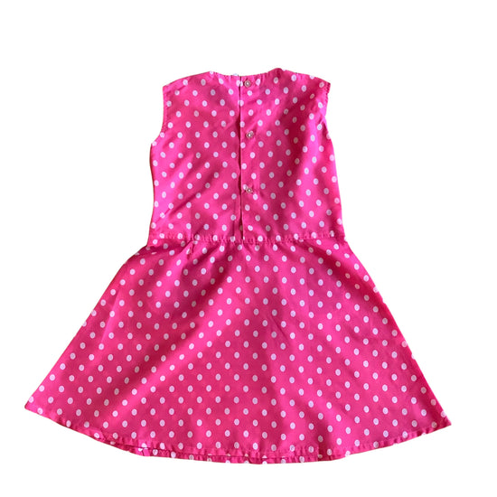 Vintage 1960's Pink  Dots  Nylon Dress / Blouse  / 8-10Y