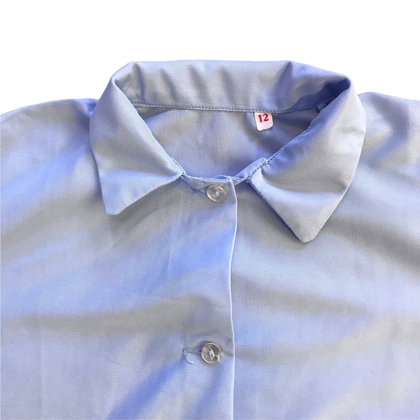 Vintage 1960's Nylon Blue Shirt  / 10-12Yrs