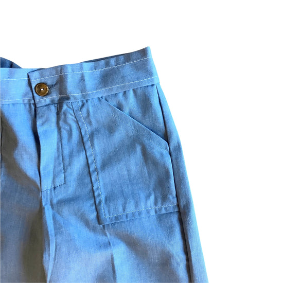 Vintage 70s Blue Flare Trousers /  5-6Y