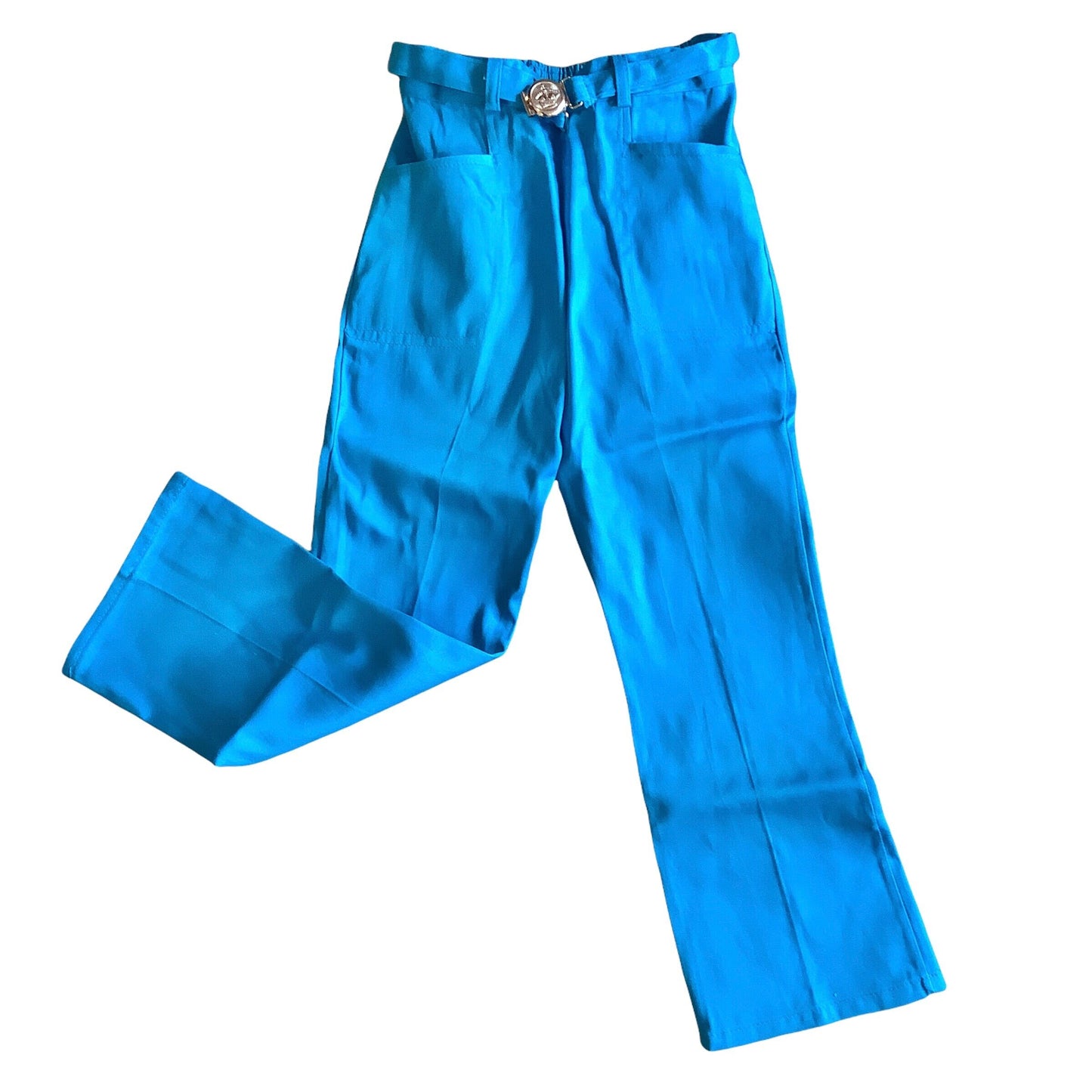 Vintage 60s Turquoise Blue Flare Trousers /  5-6Y