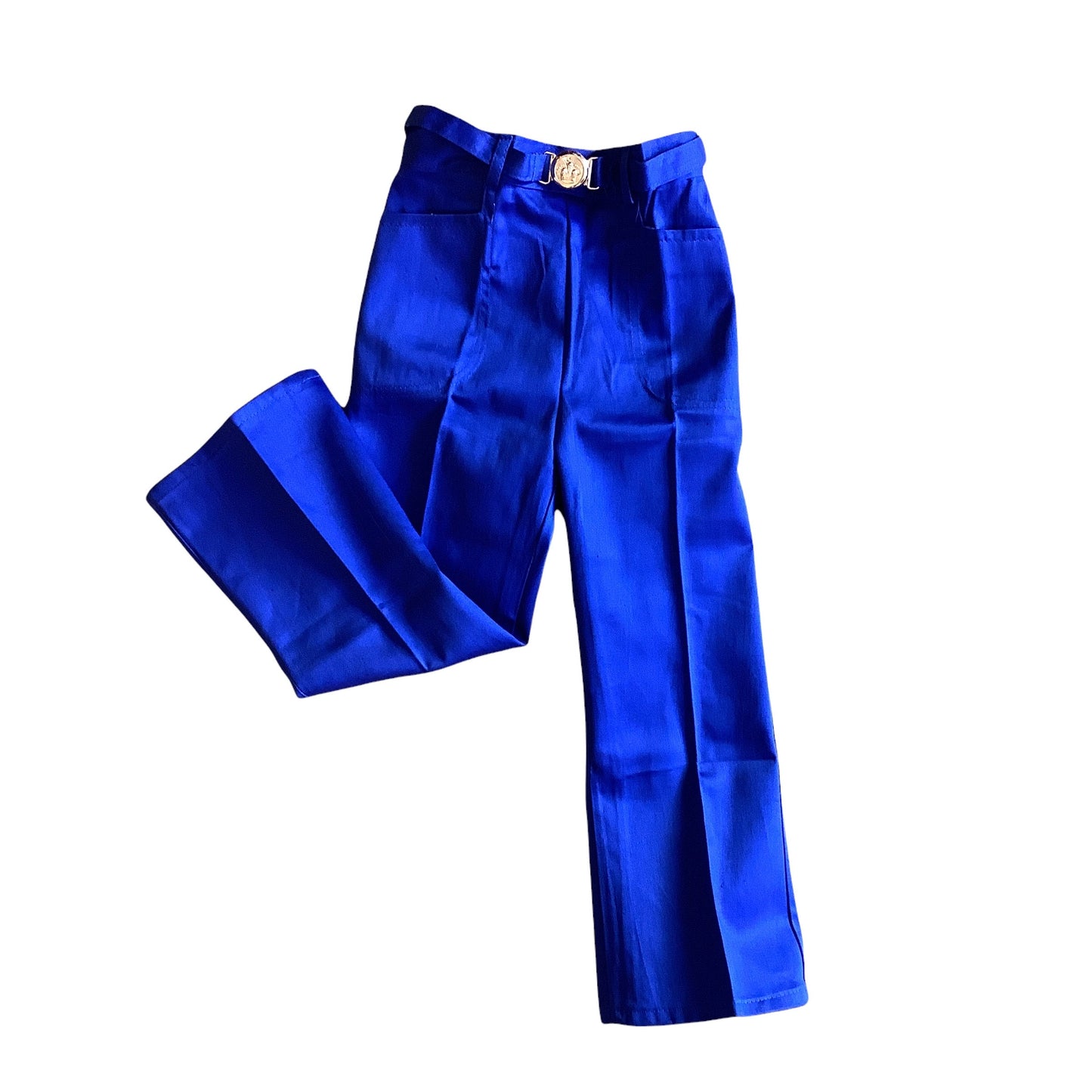 Vintage 60s Navy Blue Flare Trousers /  5-6Y
