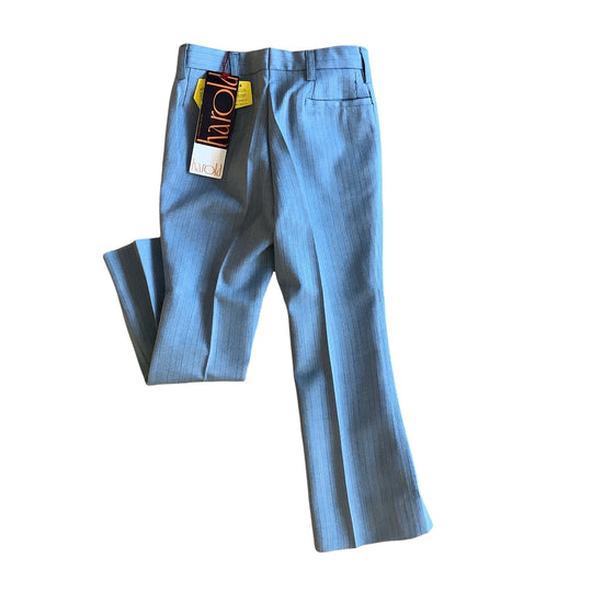 Load image into Gallery viewer, French Vintage 70&amp;#39;s Grey / Blue Flare Tapered Trousers / 5-6Yrs
