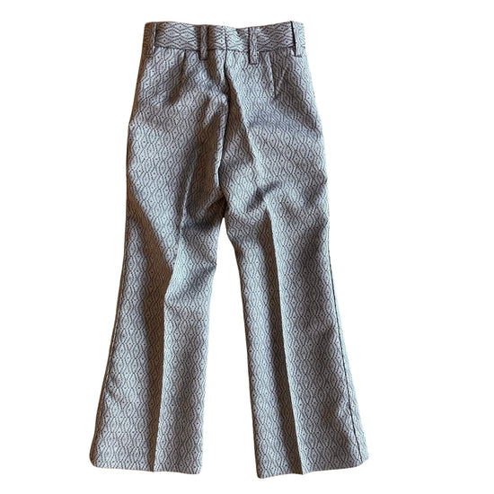 French Vintage 70's Grey / Blue Flare Tapered Trousers / 5-6Yrs