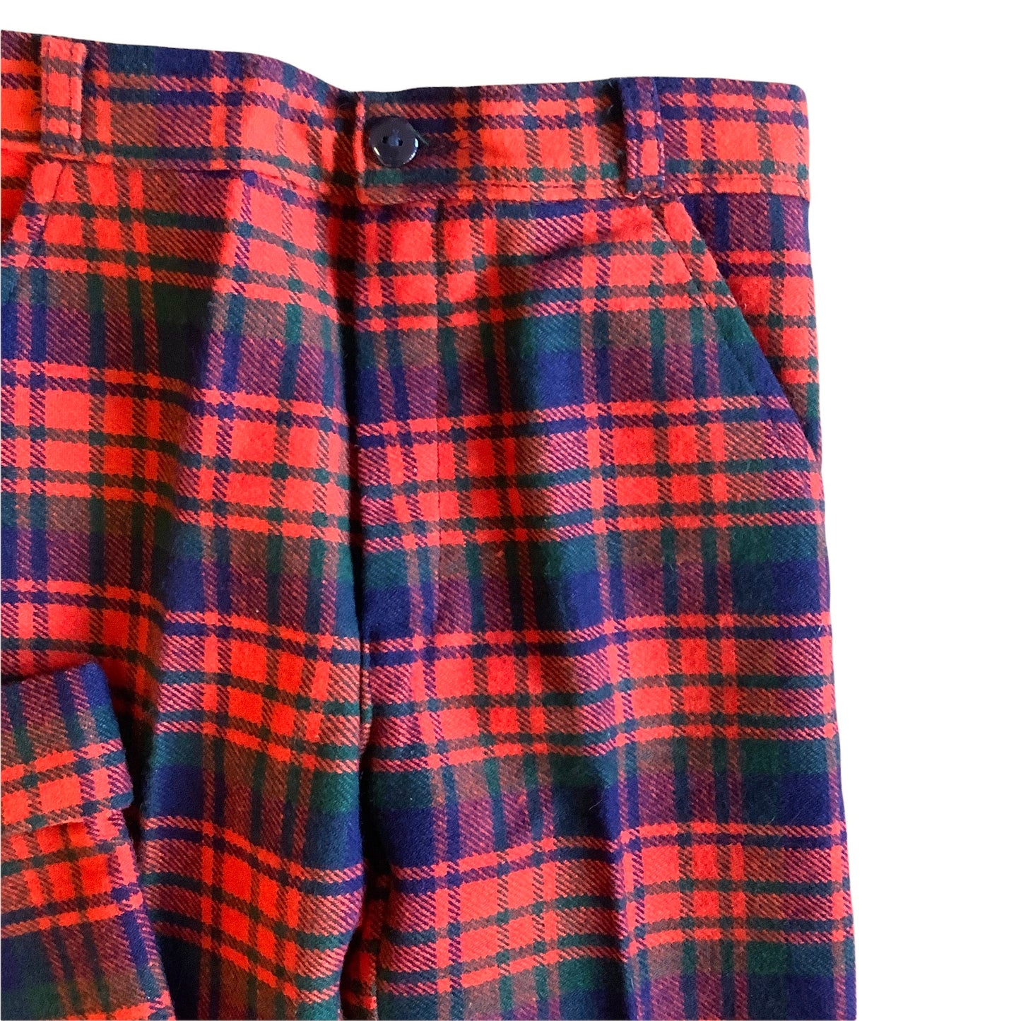 Vintage 1960's Dark Red Tartan Flare Trousers / 5-6Y