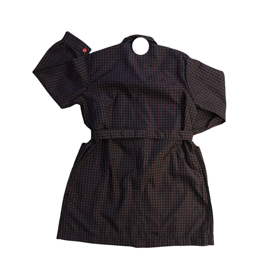 Load image into Gallery viewer, Vintage 1960&amp;#39;s Red / Black  Check  Nylon Dress / Blouse  / 10-12Y
