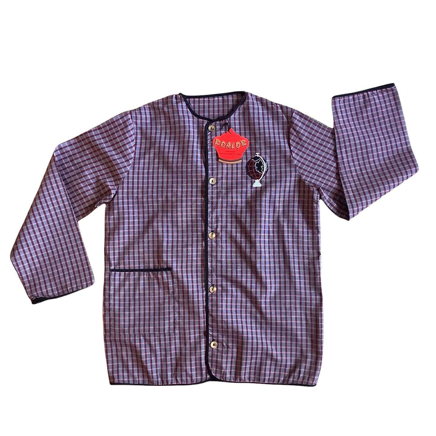 Vintage 1960s Check Shirt / Blouse French Made 10-12 Years