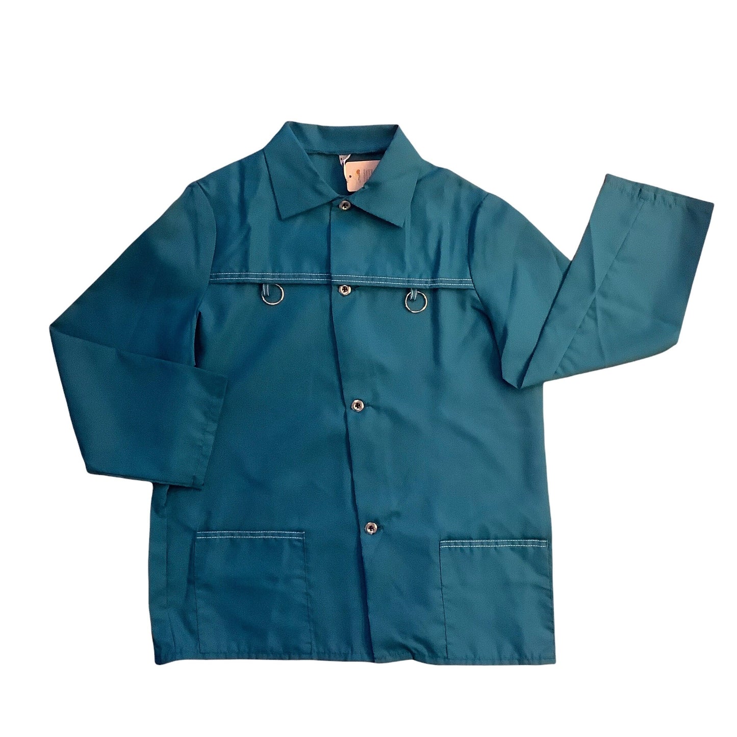 Vintage 1970's Blue Nylon Blouse / 10-12Y