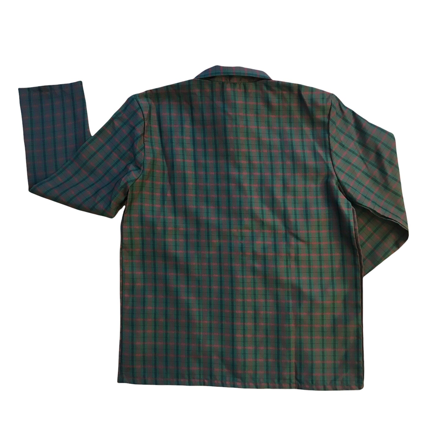 Vintage 1960's Brown / Green Check Nylon Shirt / Blouse / 10-12Y