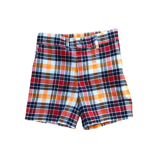 French Vintage 1960s Check Shorts 5-6Y
