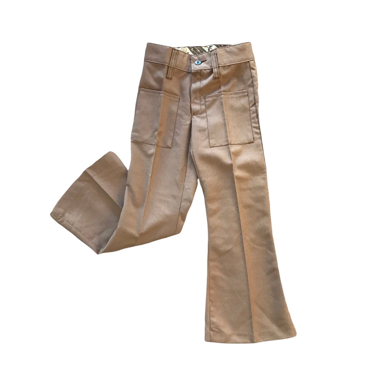 Vintage  1970's Brown Tapered Children's Flare Trousers / 3-4Y