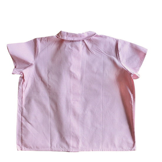 Vintage 1960's Pink Gingham Shirt / 6-8Y