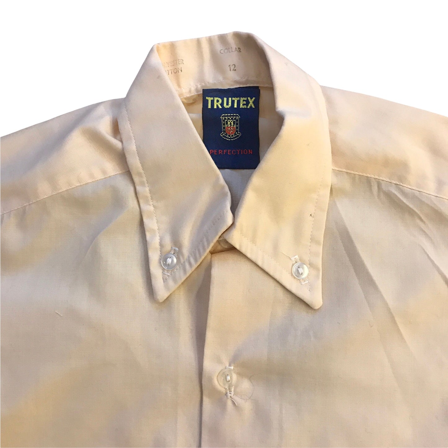 Vintage 1970's Peach Button Down Shirt / 8-10Y