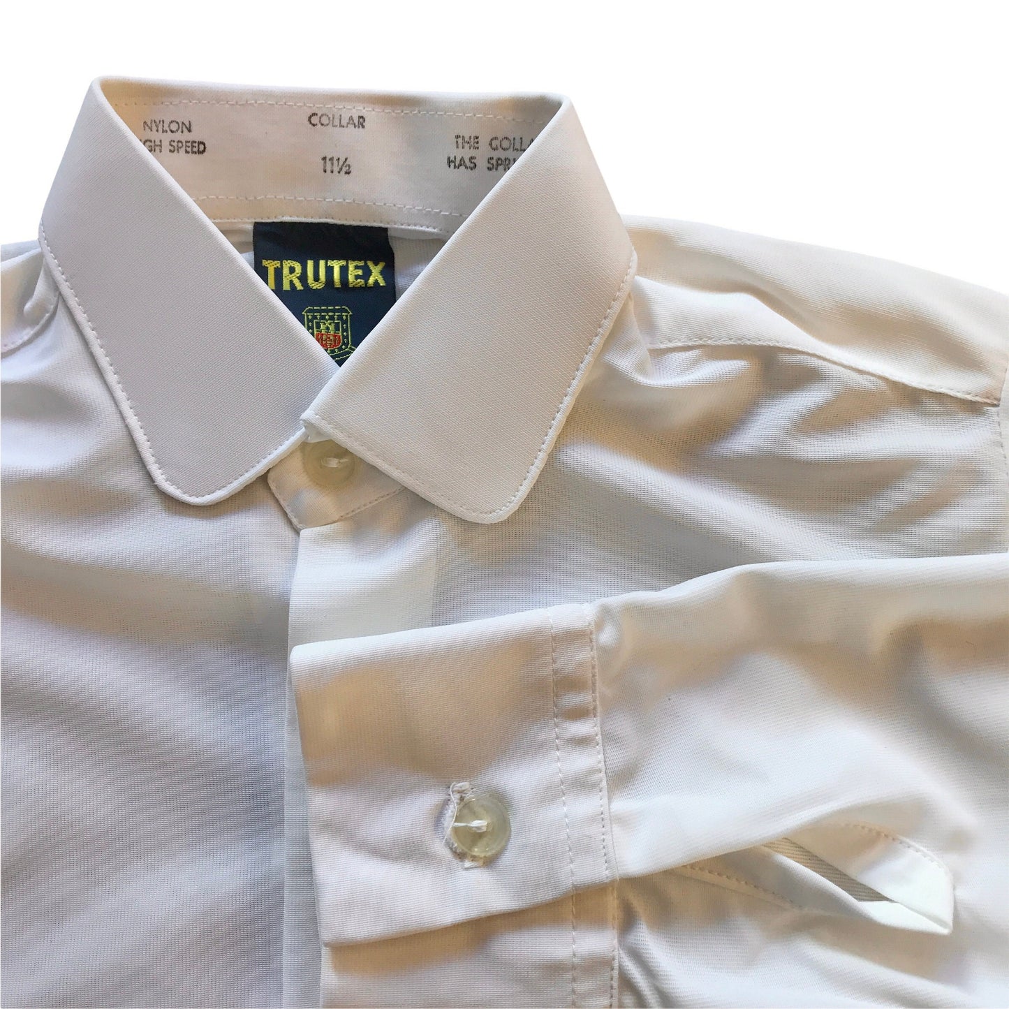 Vintage 1970's White Nylon Check Shirt /  2-3Y