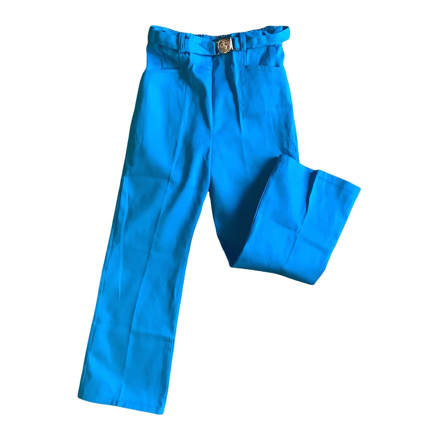 Vintage 60s Turquoise Blue Flare Trousers / 4-5Y