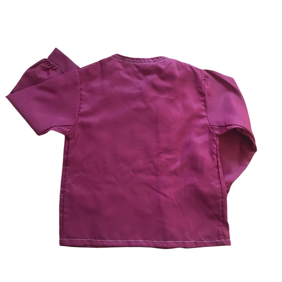French Vintage 1960's Dark Red School Nylon Blouse / Shirt /  5-6 Years
