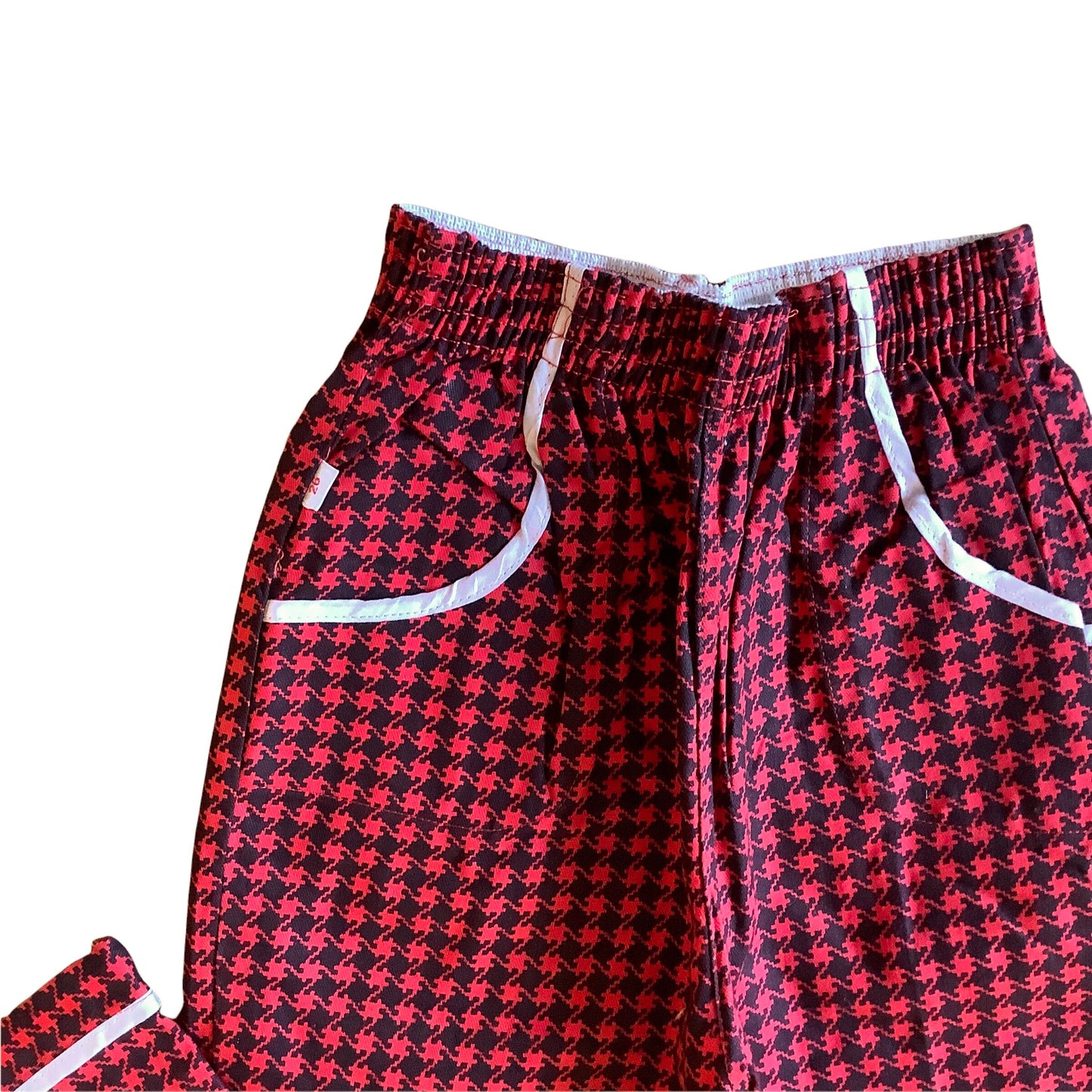 1960s Red Houndstooth Trousers / 3-4Y