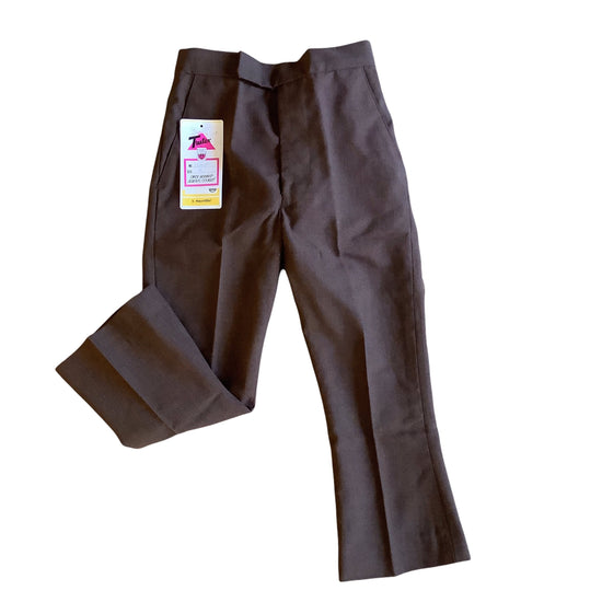 Vintage 70's Brown Flare Tapered Trousers / 5-6Yrs