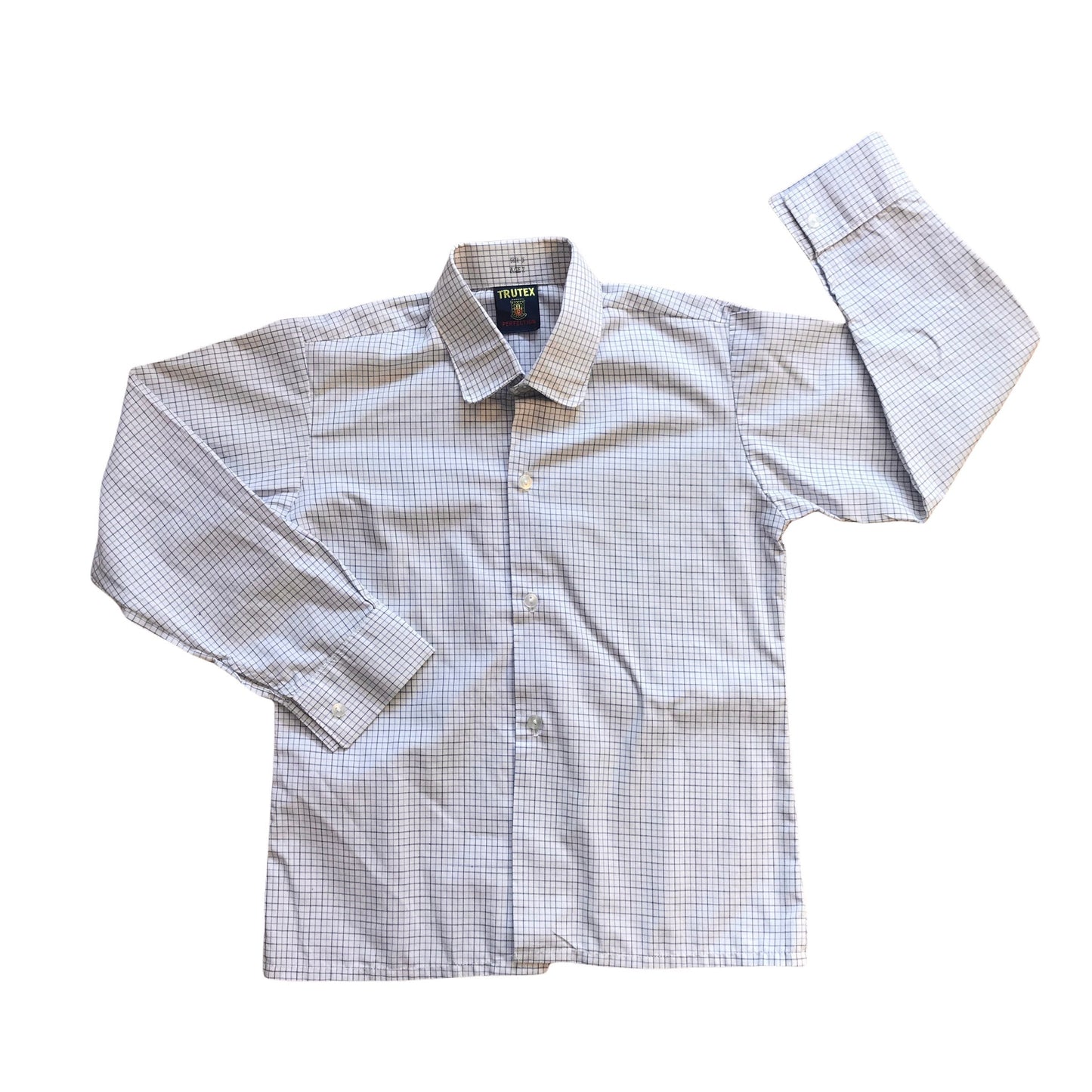 Vintage 1970's Blue Check  Shirt  / 6-8Y