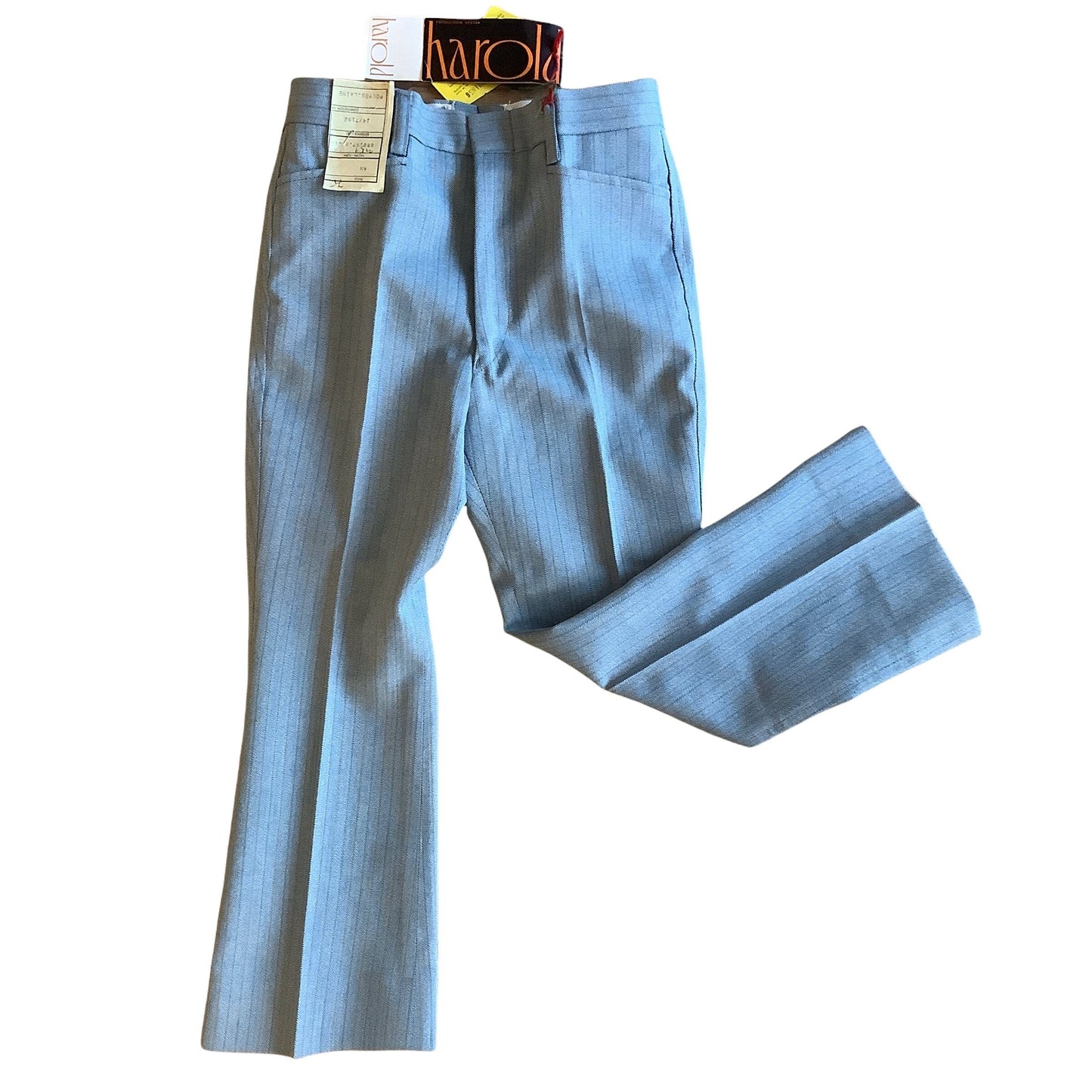 French Vintage 70's Grey / Blue Flare Tapered Trousers / 5-6Yrs