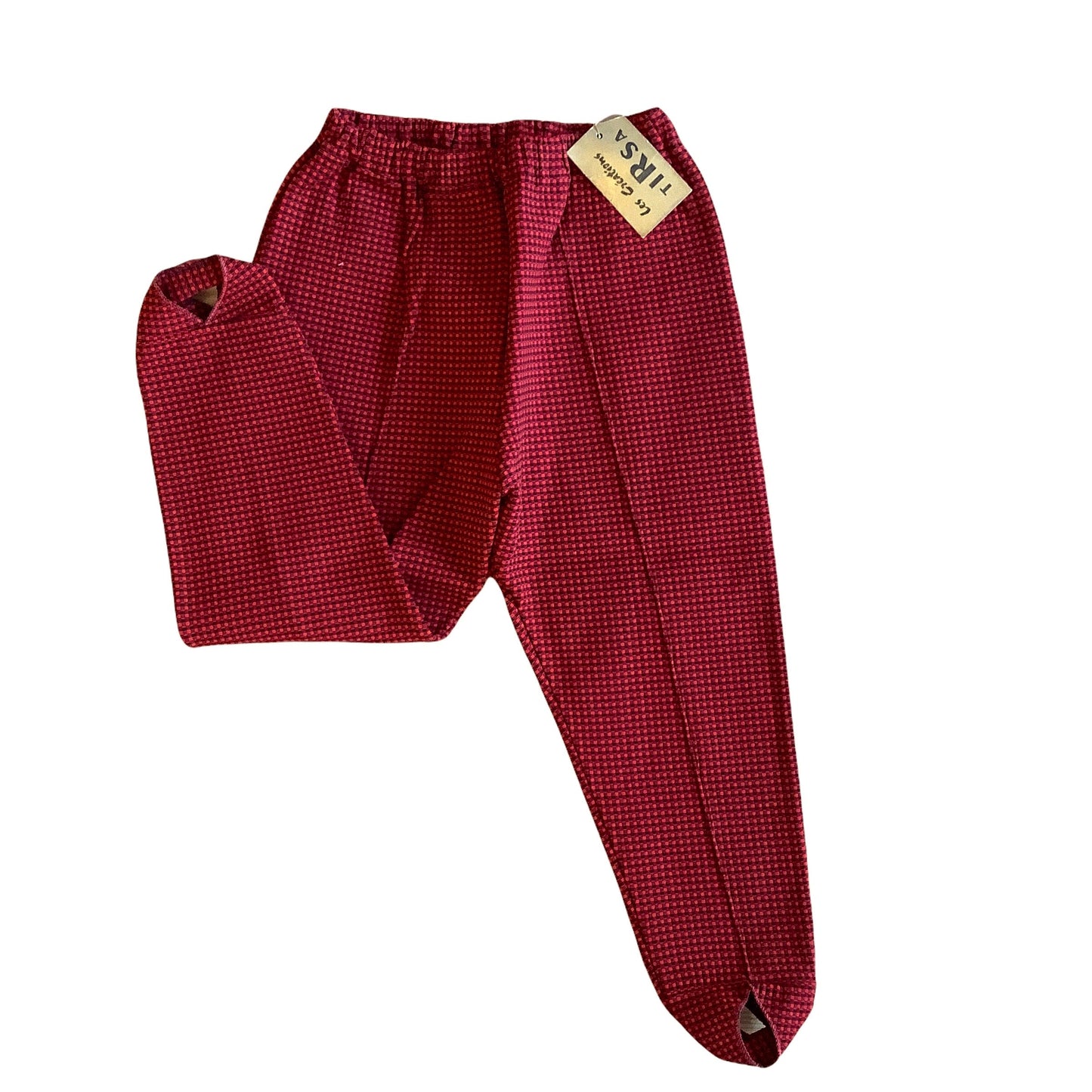 Vintage 1960's Dark Red Stirrup Pants / 5-6Y