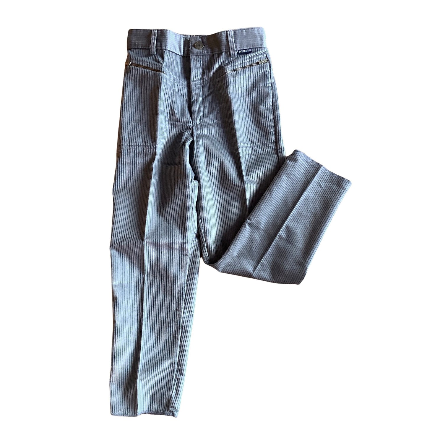 French Vintage 70s  Grey Cord Trousers /  5-6Y