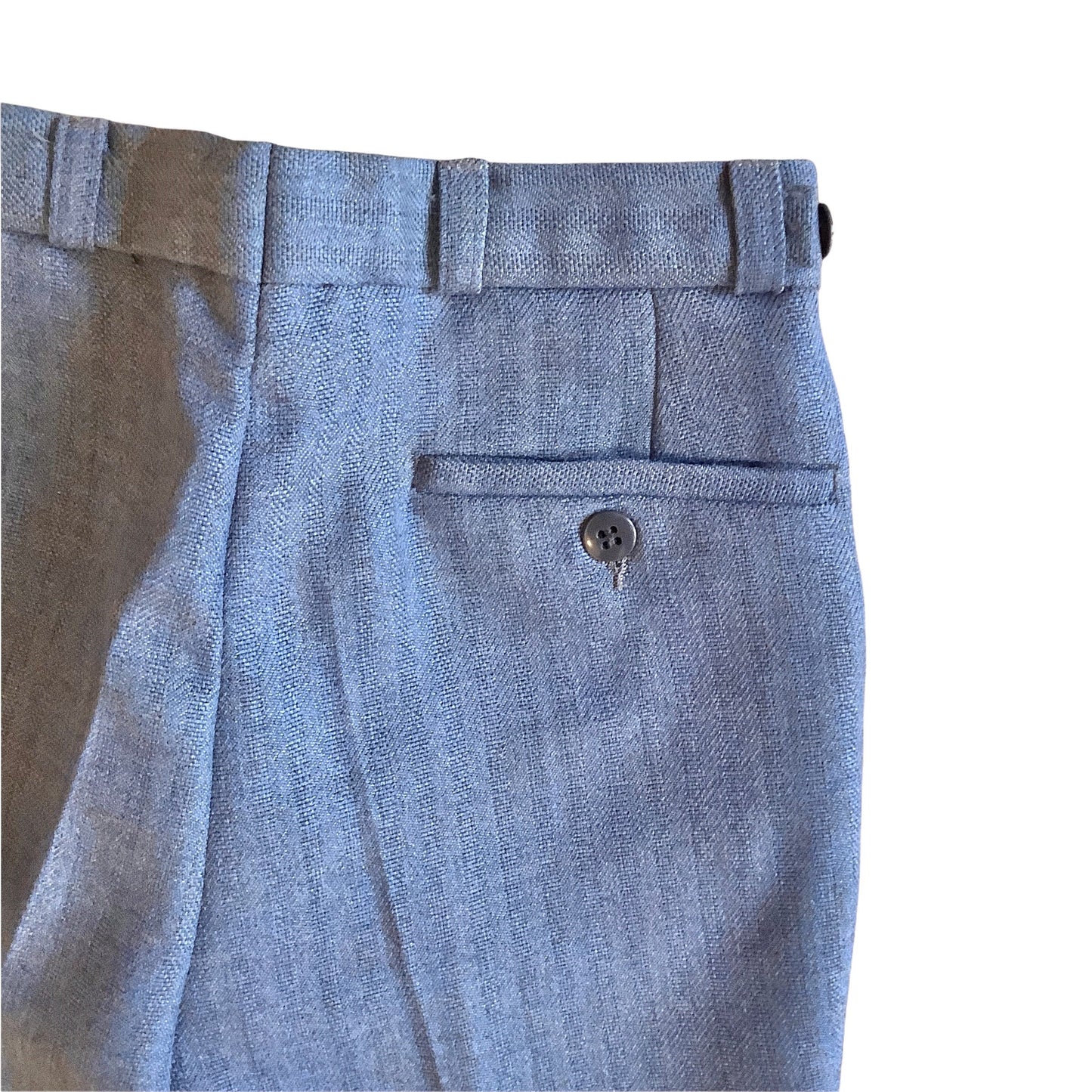 French Vintage 1970s  Blue Flare Trousers /  4-5Y