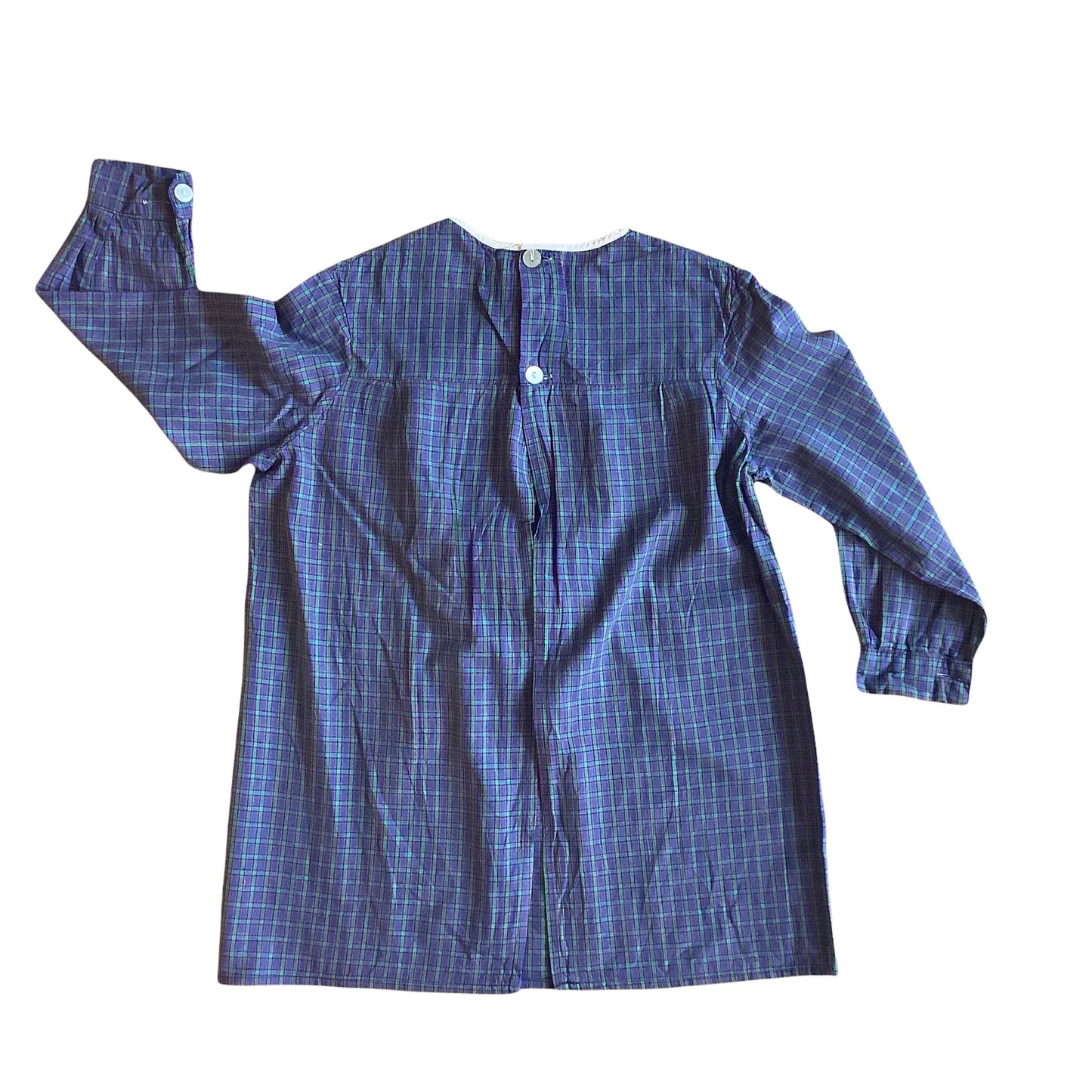 Vintage 1960's Blue Check Shirt / School Blouse / 4-5Y