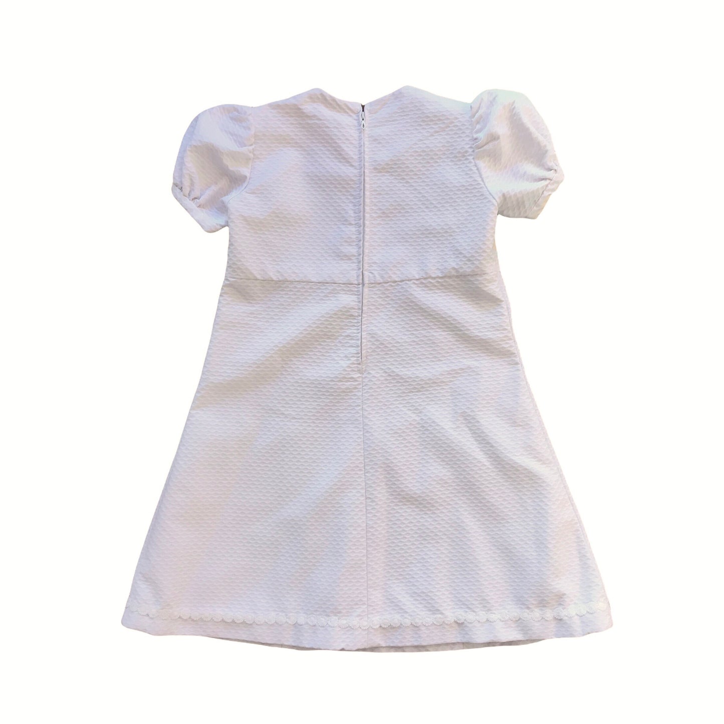 Vintage 1960's White Textured Dress / 4-5Y