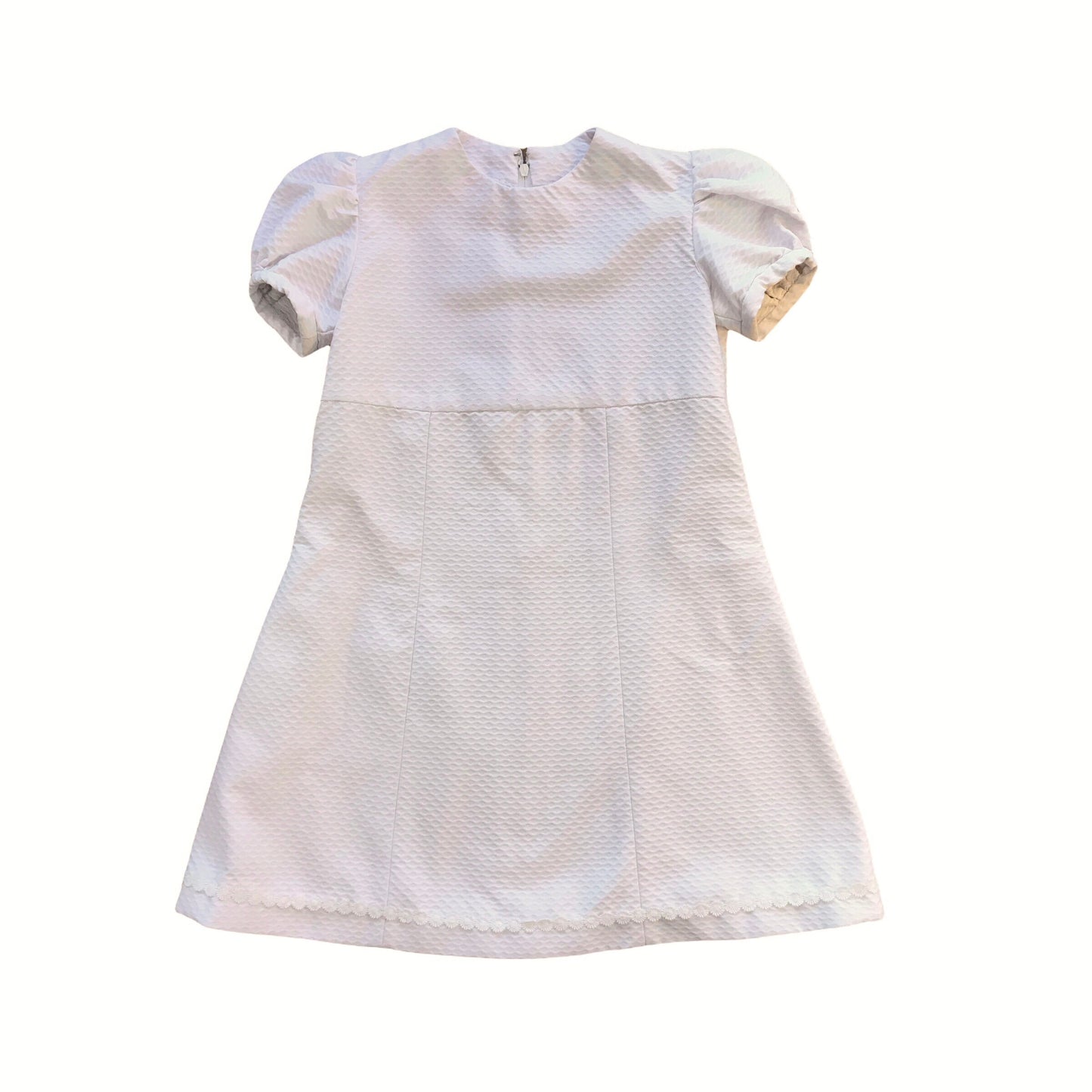 Vintage 1960's White Textured Dress / 4-5Y