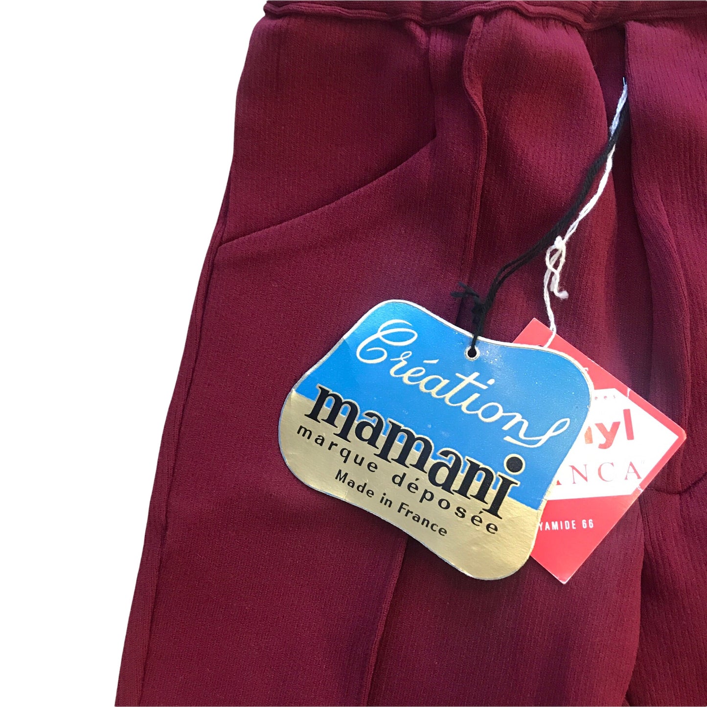 Vintage 1960's Dark Red Stirrup Pants / 18-24M