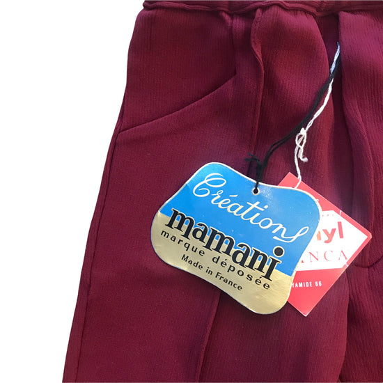Vintage 1960's Dark Red Stirrup Pants / 18-24M