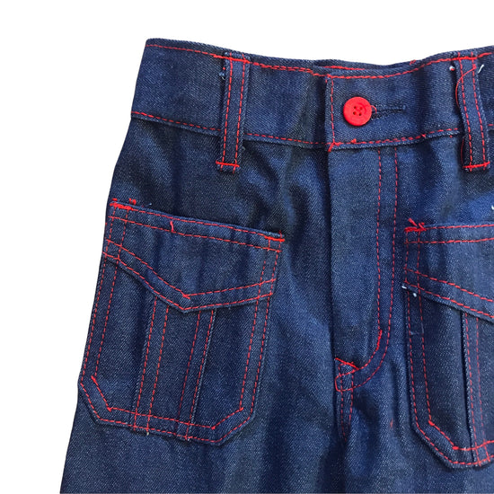 Vintage 70's Navy Denim Flares / 18-24M
