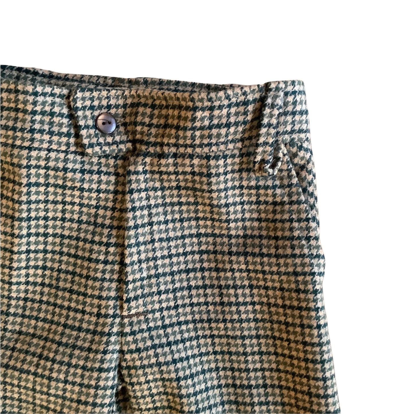 French Vintage 1970s  Hounstooth Flare Trousers /  18-24M