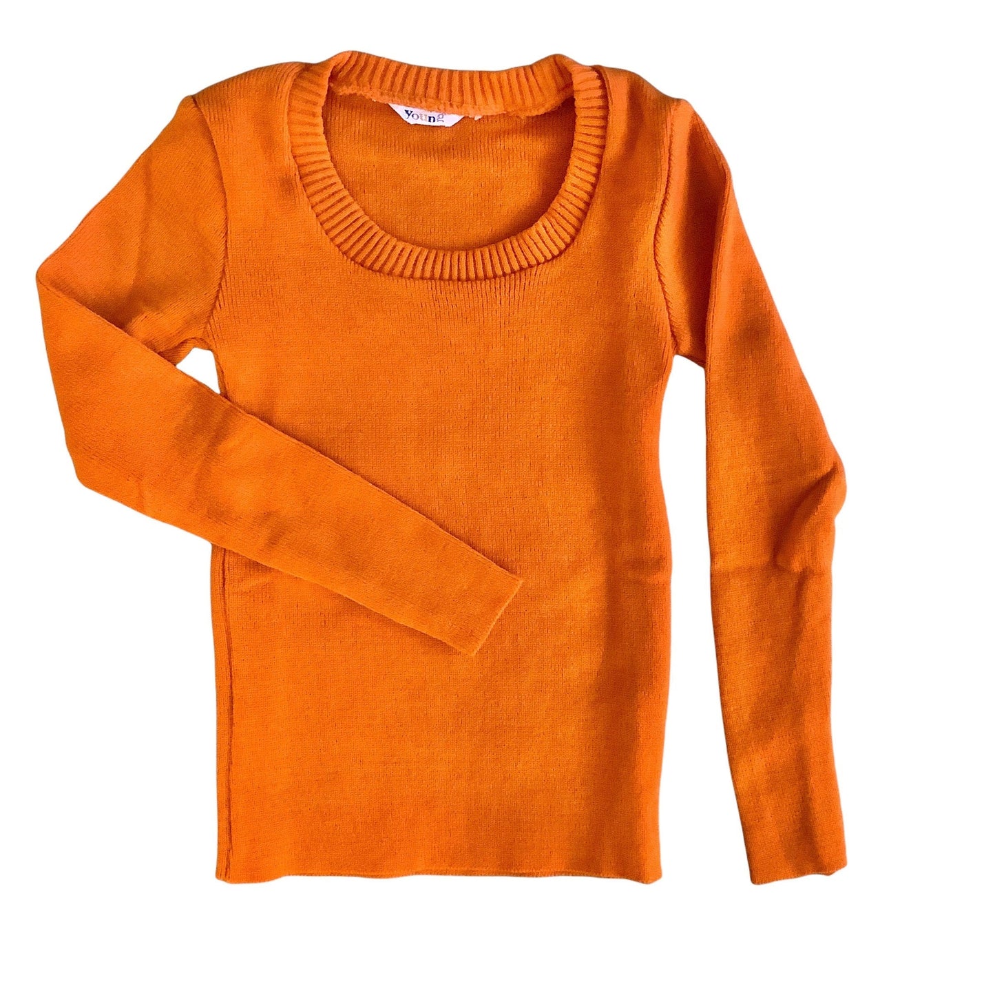 Vintage 1960's Orange Slim Fit Jumper / 5-6Y