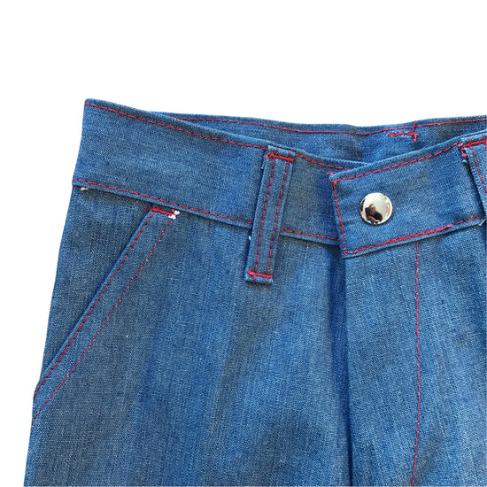 Vintage 70s Blue Denim Flare Trousers / 4-5Y