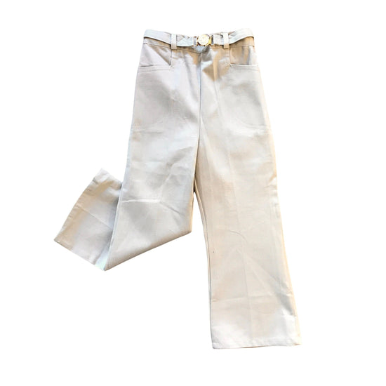 Vintage 60s Beige Flare Trousers / 4-5Y