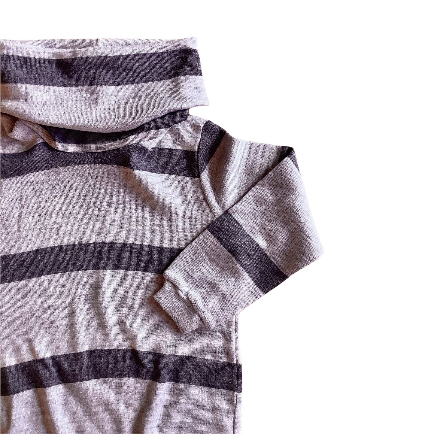 70's Striped Grey Knitted Turtleneck 5-6Y