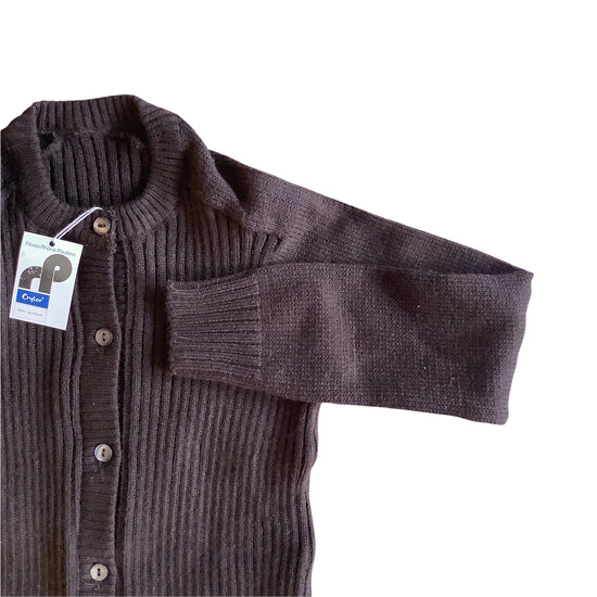 Load image into Gallery viewer, Vintage 60&amp;#39;s Brown Knitted Cardigan 5-6Y
