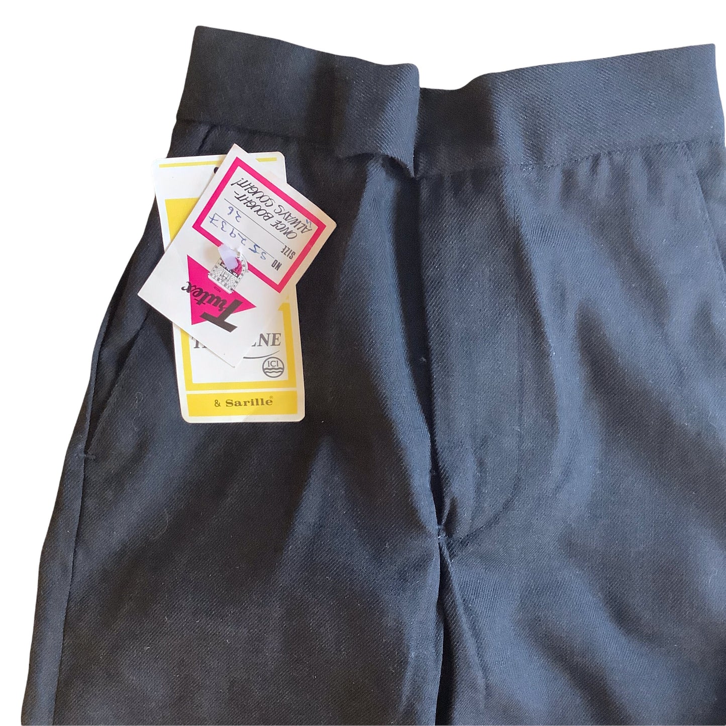 Vintage 1970s Dark Grey Tapered Trousers 4-5Y