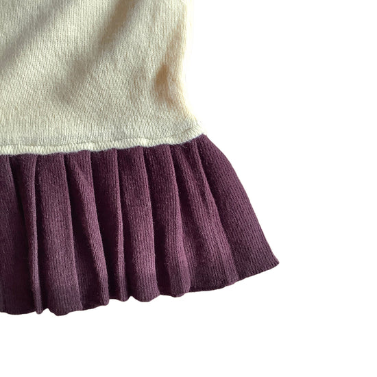 Vintage 70's  Yellow / Brown Knitted Dress 12-18M