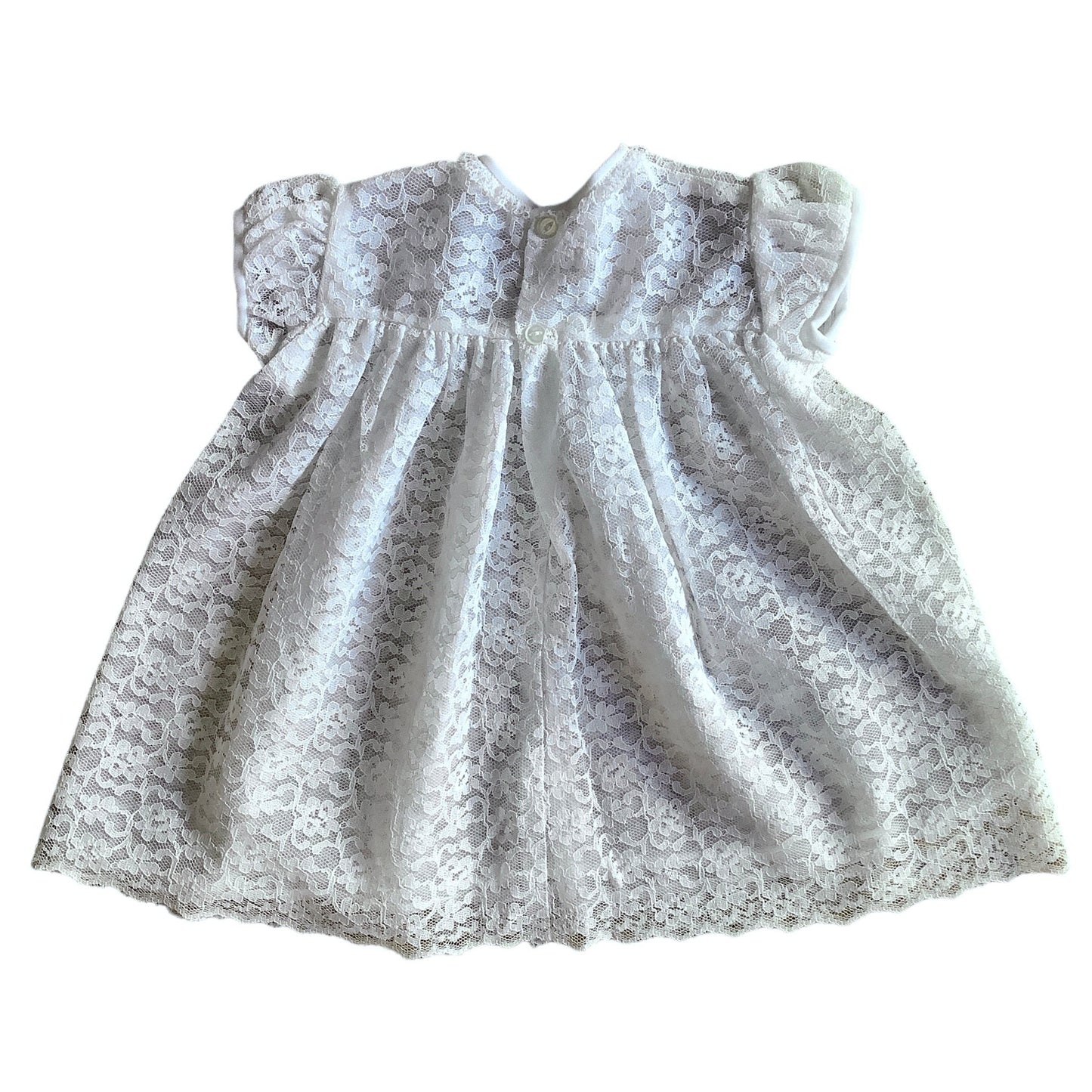 Vintage 60's White Sheer Lace Dress 9-12M