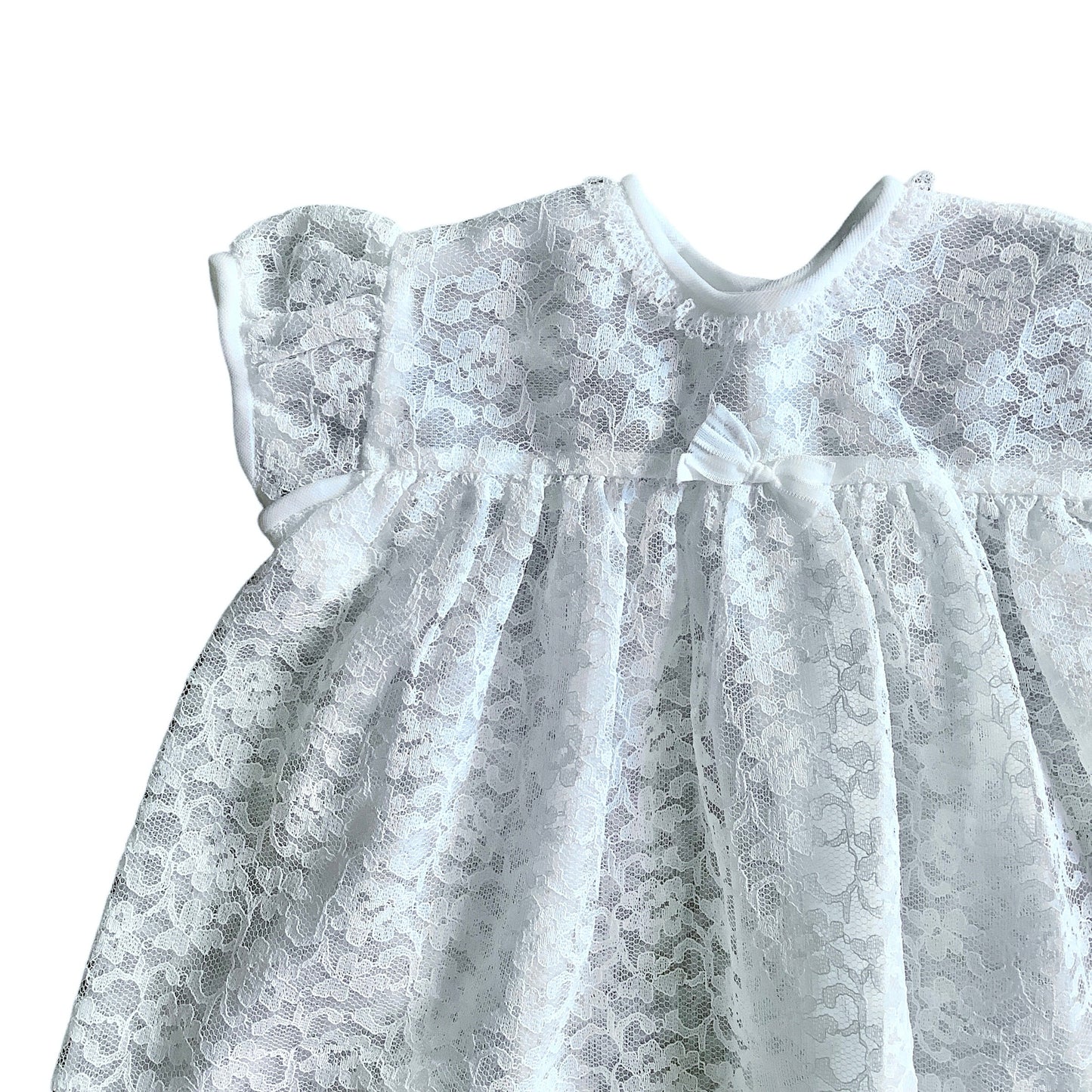 Vintage 60's White Sheer Lace Dress 9-12M