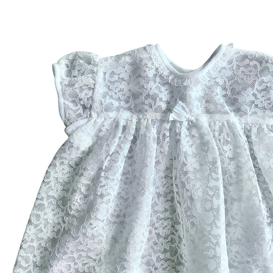 Vintage 60's White Sheer Lace Dress 9-12M