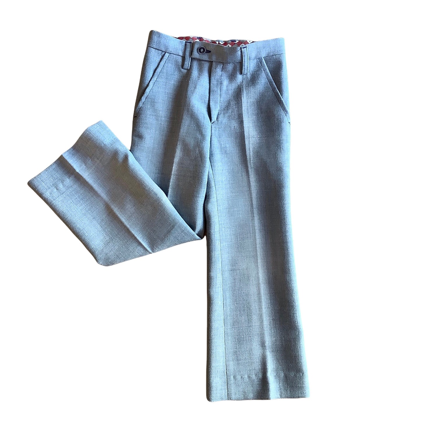 French Vintage 1970s  Blue Flare Trousers /  4-5Y