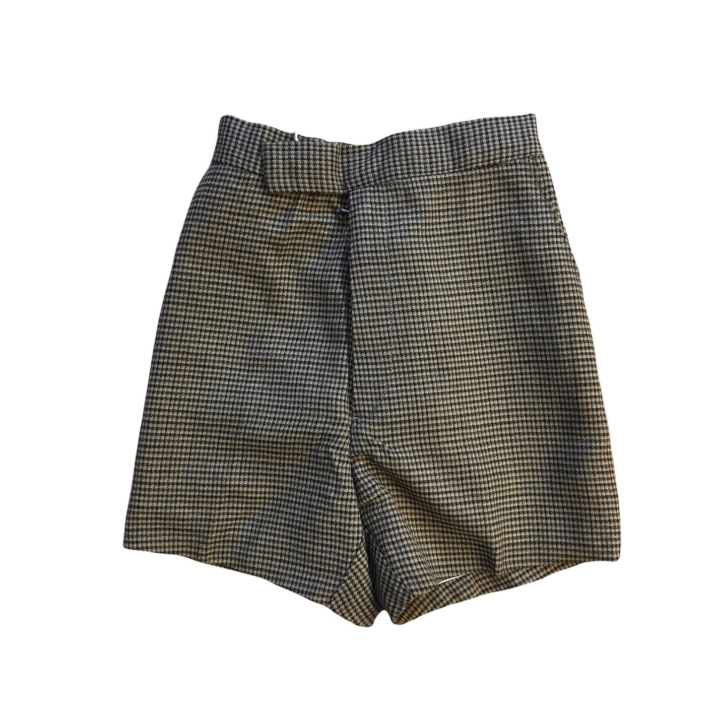 Vintage 1960s Check Green /Brown Houndstooth Shorts / 3-4Y
