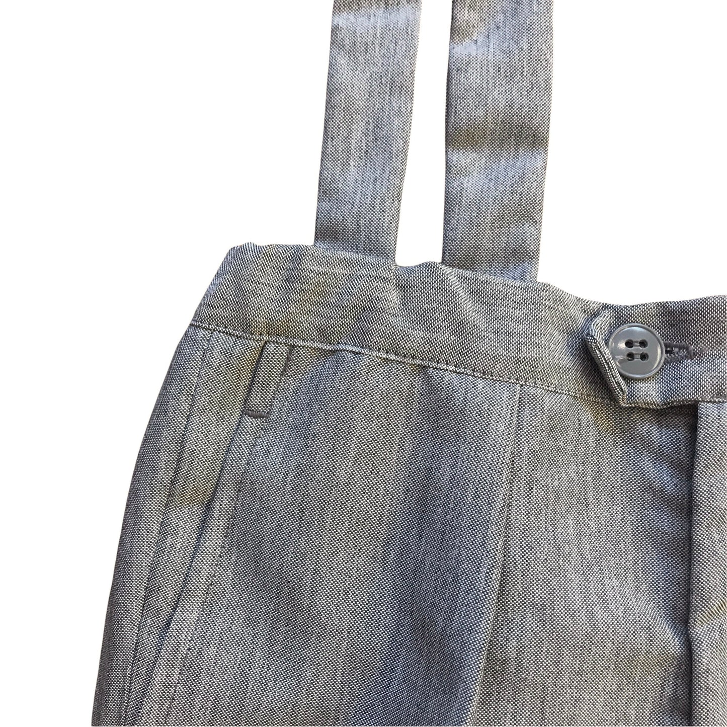 Vintage 1960s Grey Toddler Suspenders Shorts / 3-4Y