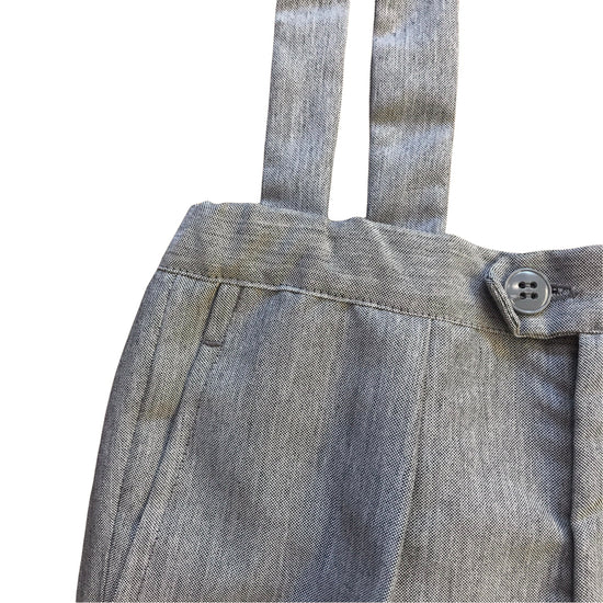 Vintage 1960s Grey Toddler Suspenders Shorts / 3-4Y