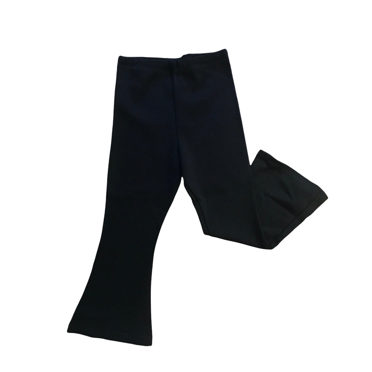 Vintage 70's Black Nylon Flare Leggings / 4-5Y